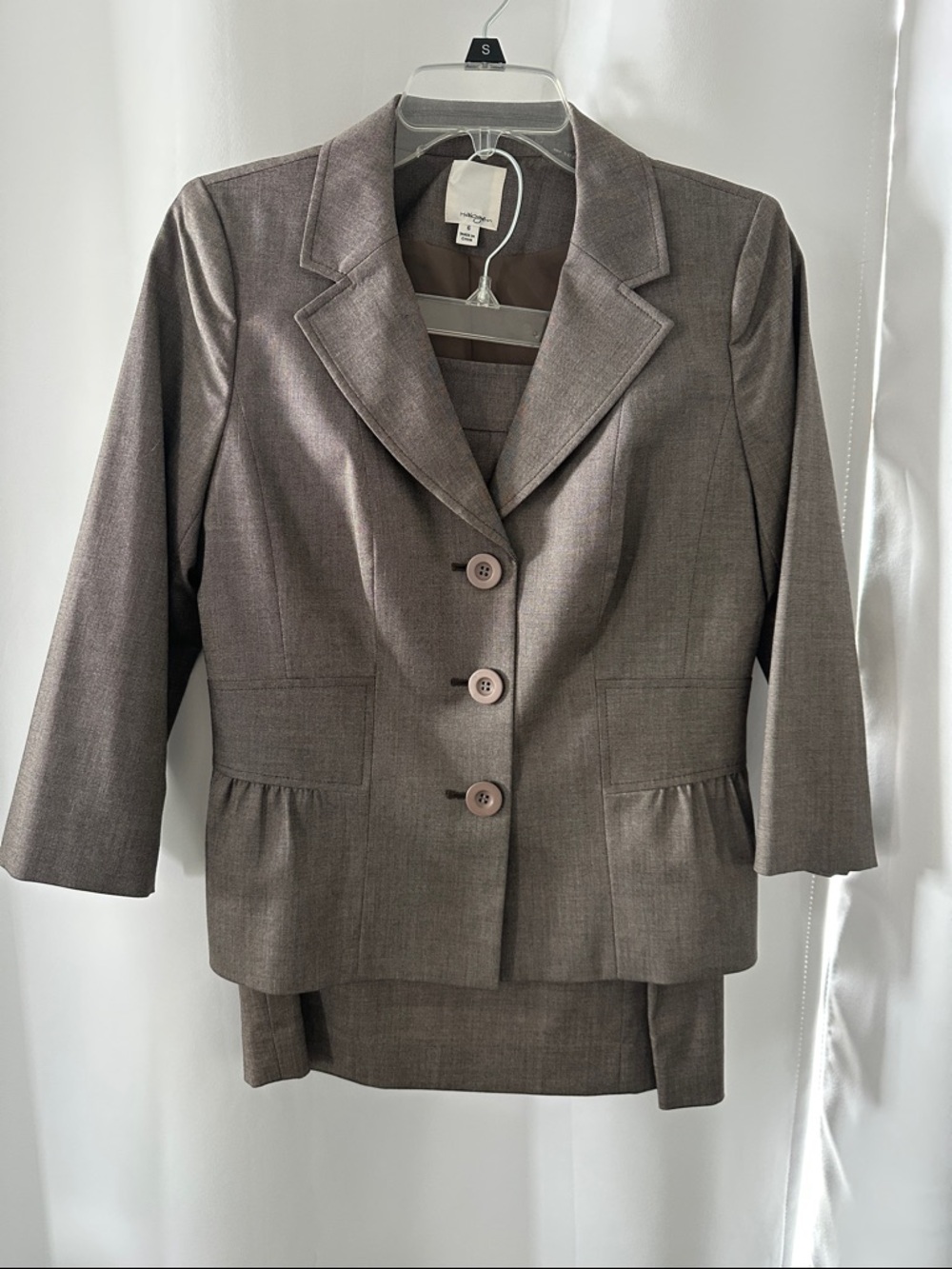Halogen Brown Lined Tailored Blazer Jacket and Skirt - READ SIZE DETAILS